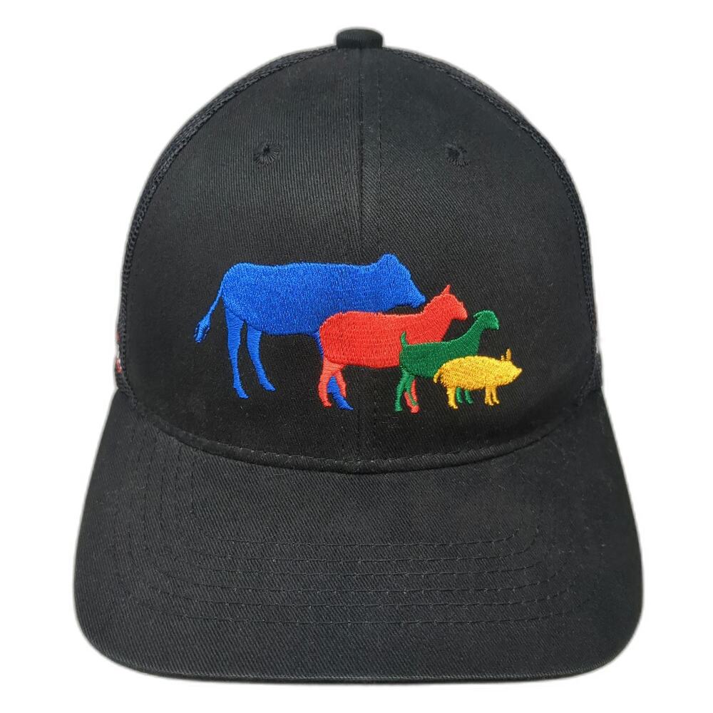 Outdoor Cap Trucker Hat Black One Size Sunglo D&B Supply Show Feed Animals Mesh